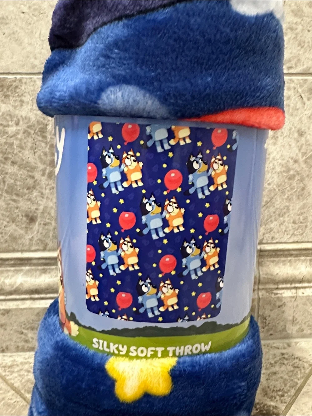 Bluey Birthday Balloon Throw Blanket NEW Silk Soft Touch 46” X 60” Bluey Bingo